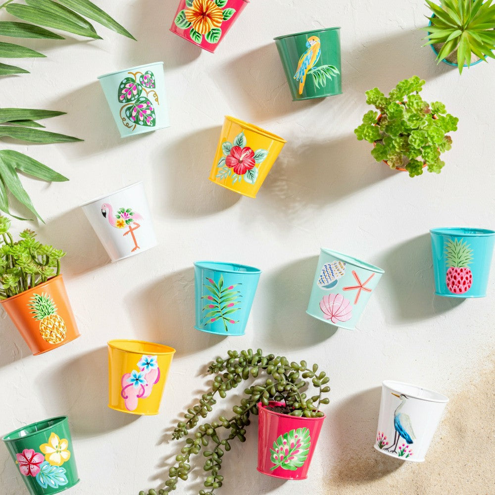 Plow & Hearth Palm Beach Planter, Metal Handpainted with Stand, Set of 60