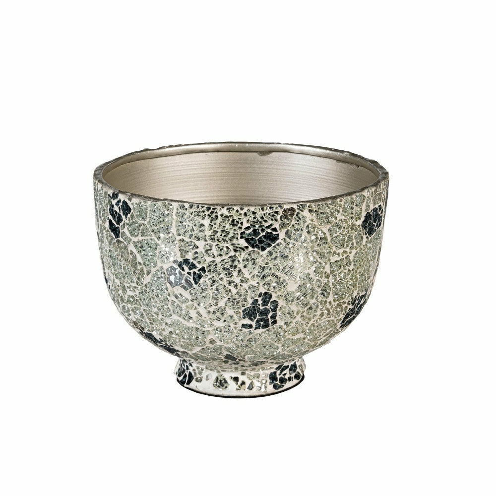 Plow & Hearth Season to Sparkle Planters, Mosaic Glass Bowl Planters, Nested Set of