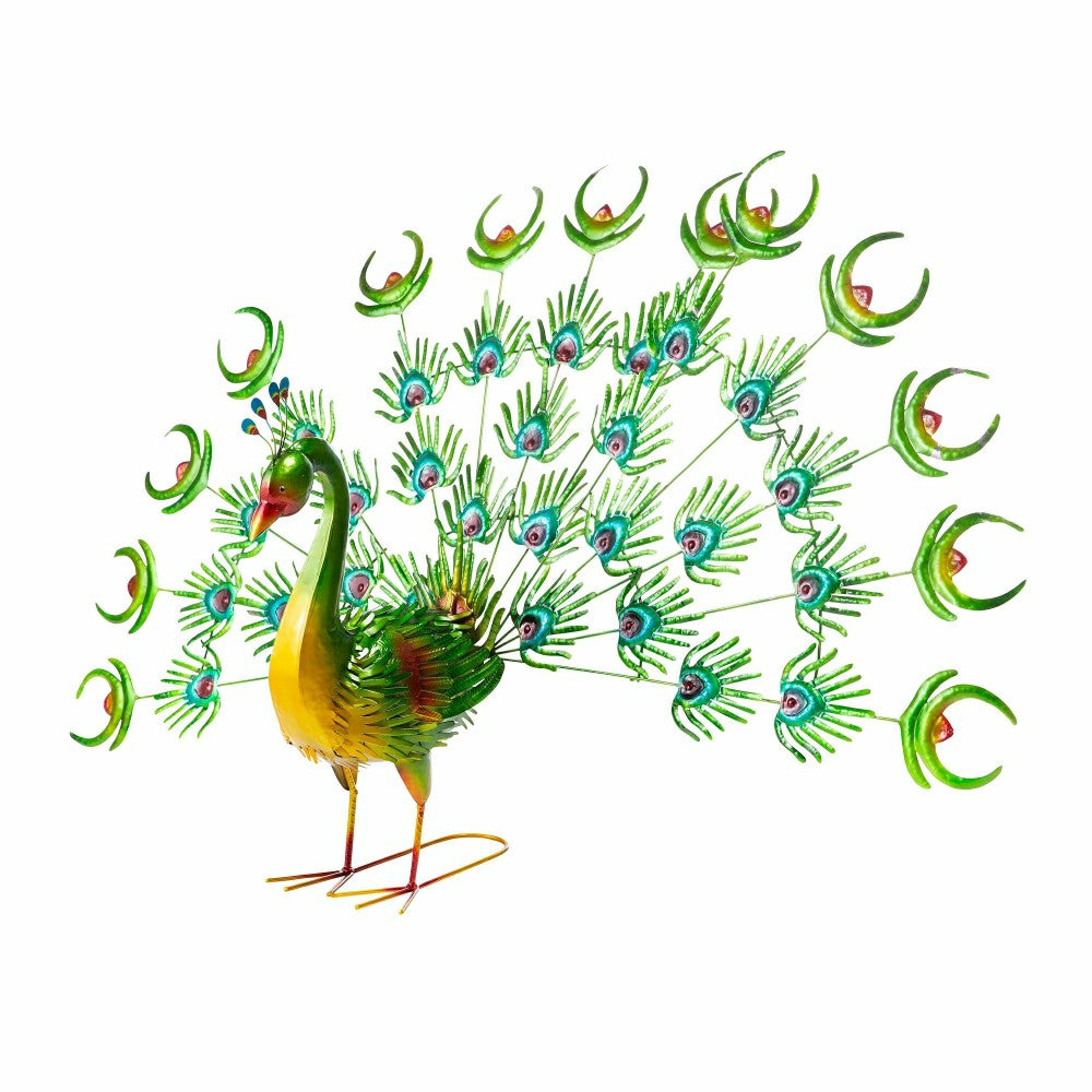 Plow & Hearth Metal Peacock Statue