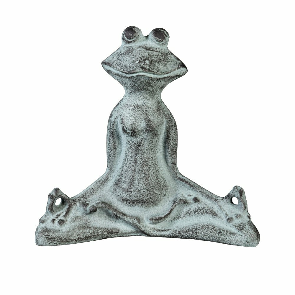 Plow & Hearth Metal Distressed Yoga Frog Garden Statue