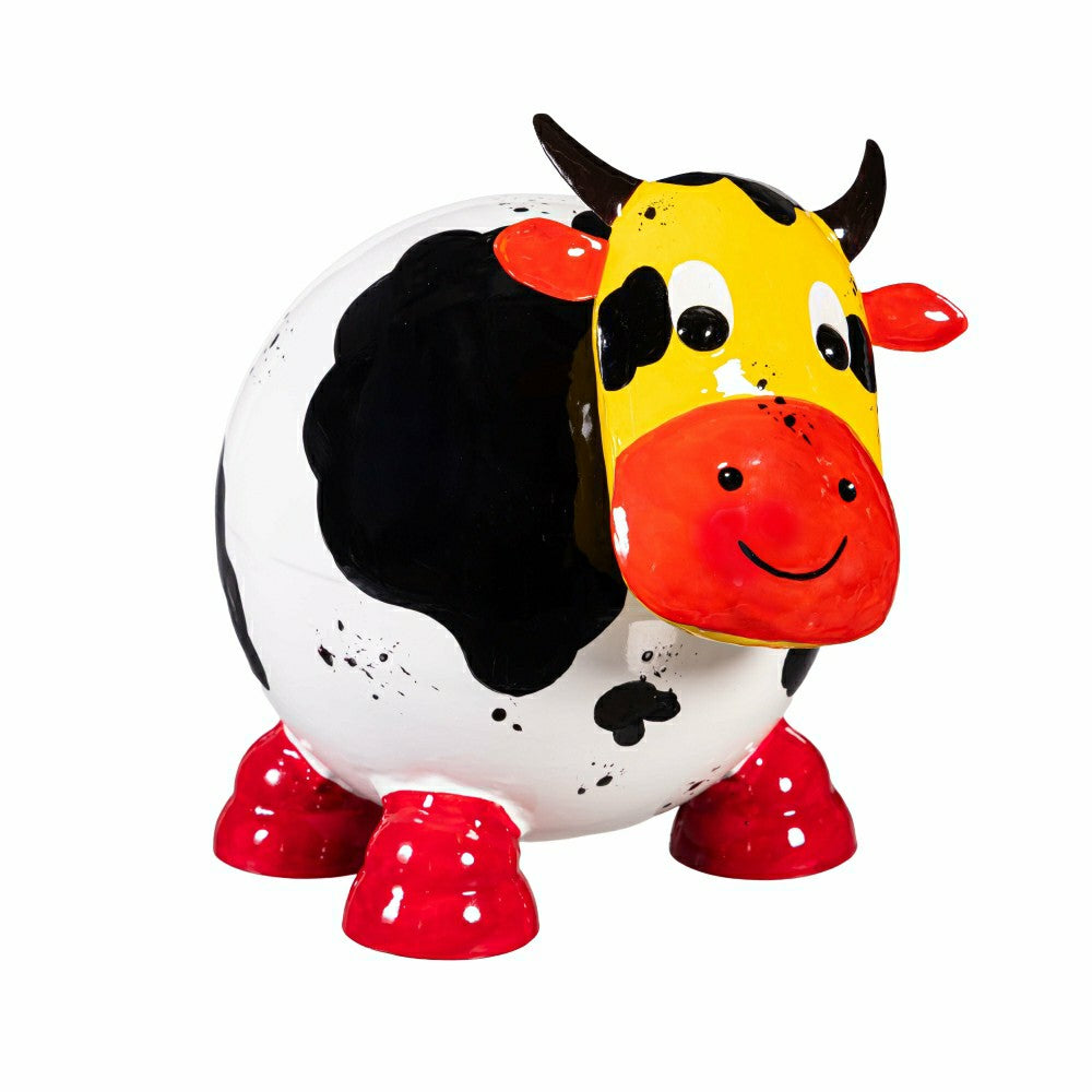 Plow & Hearth Metal Colorful Cow Garden Statue