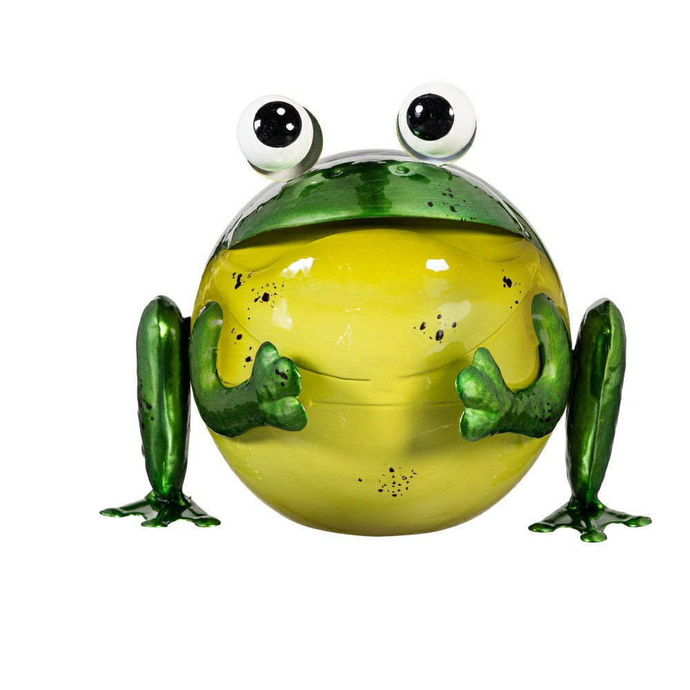 Plow & Hearth Metal Colorful Frog Garden Statue