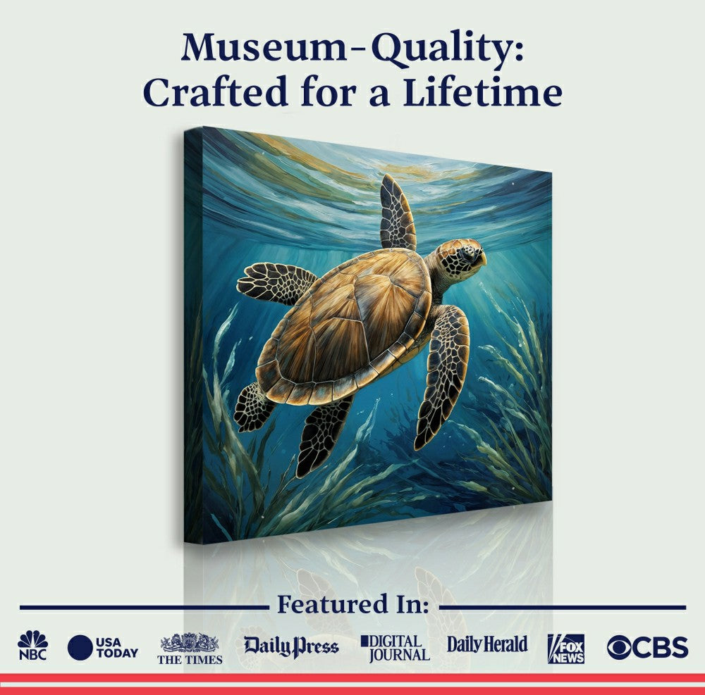Plow & Hearth Turtle In Seagrass Coastal Wall Art