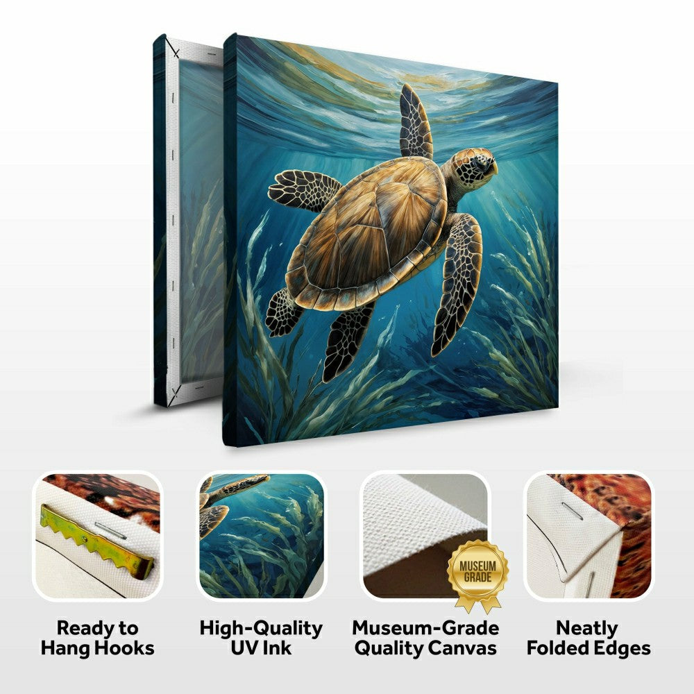 Plow & Hearth Turtle In Seagrass Coastal Wall Art