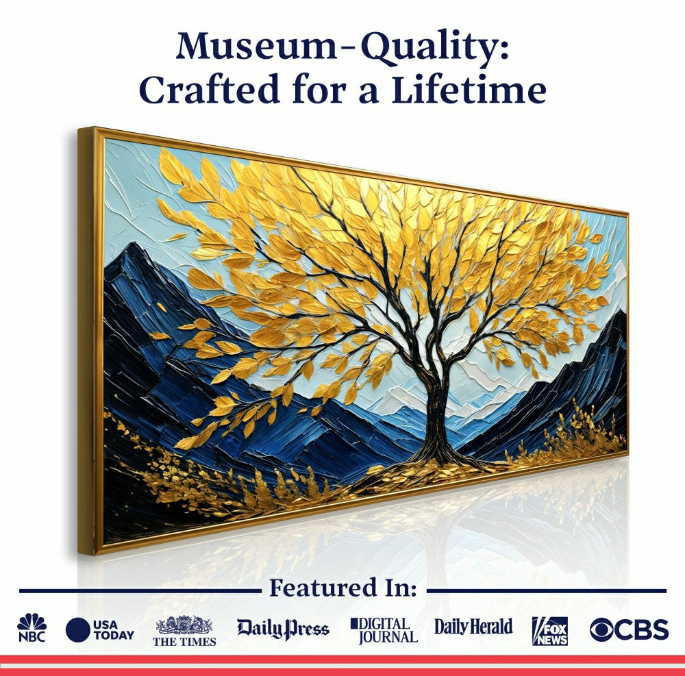 Plow & Hearth Golden Sanctuary Impasto Wall Art