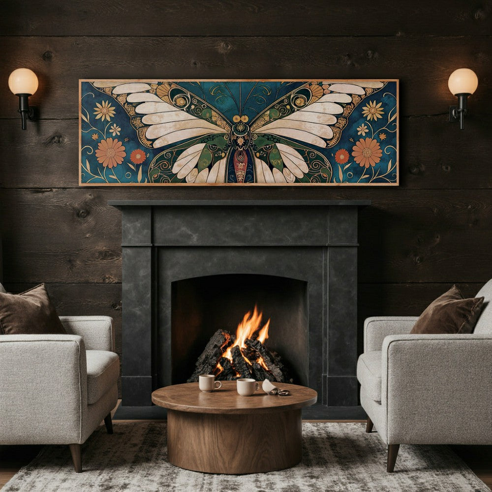 Plow & Hearth Abstract Vintage Butterfly Wall Art