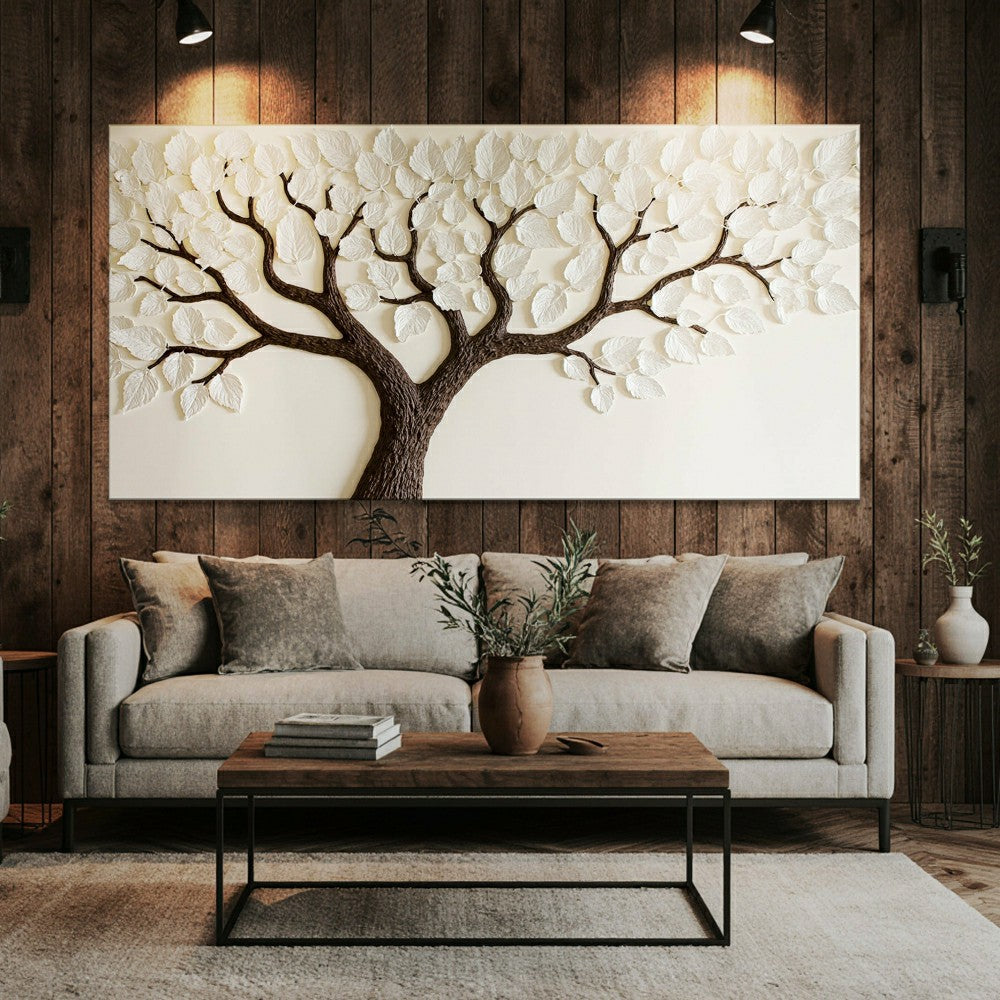 Plow & Hearth Ivory Canopy Tree Wall Art
