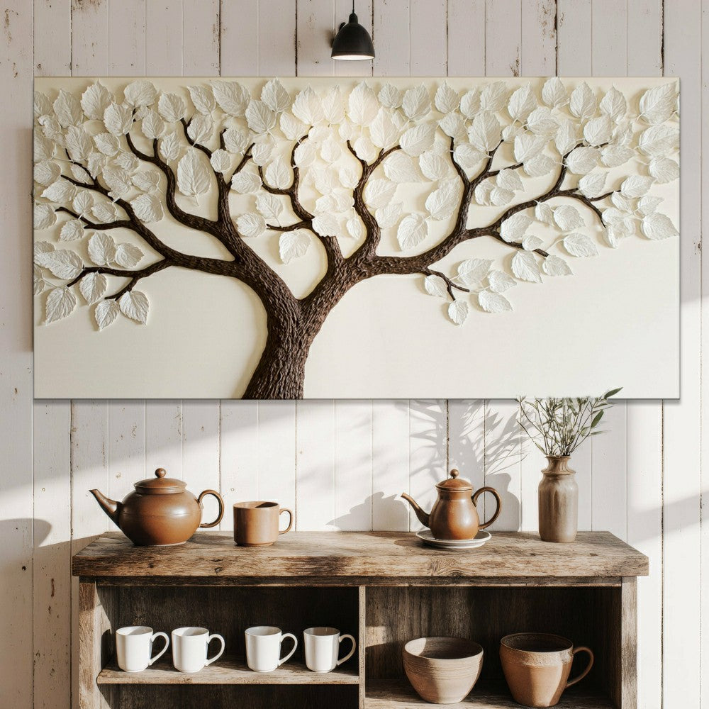 Plow & Hearth Ivory Canopy Tree Wall Art
