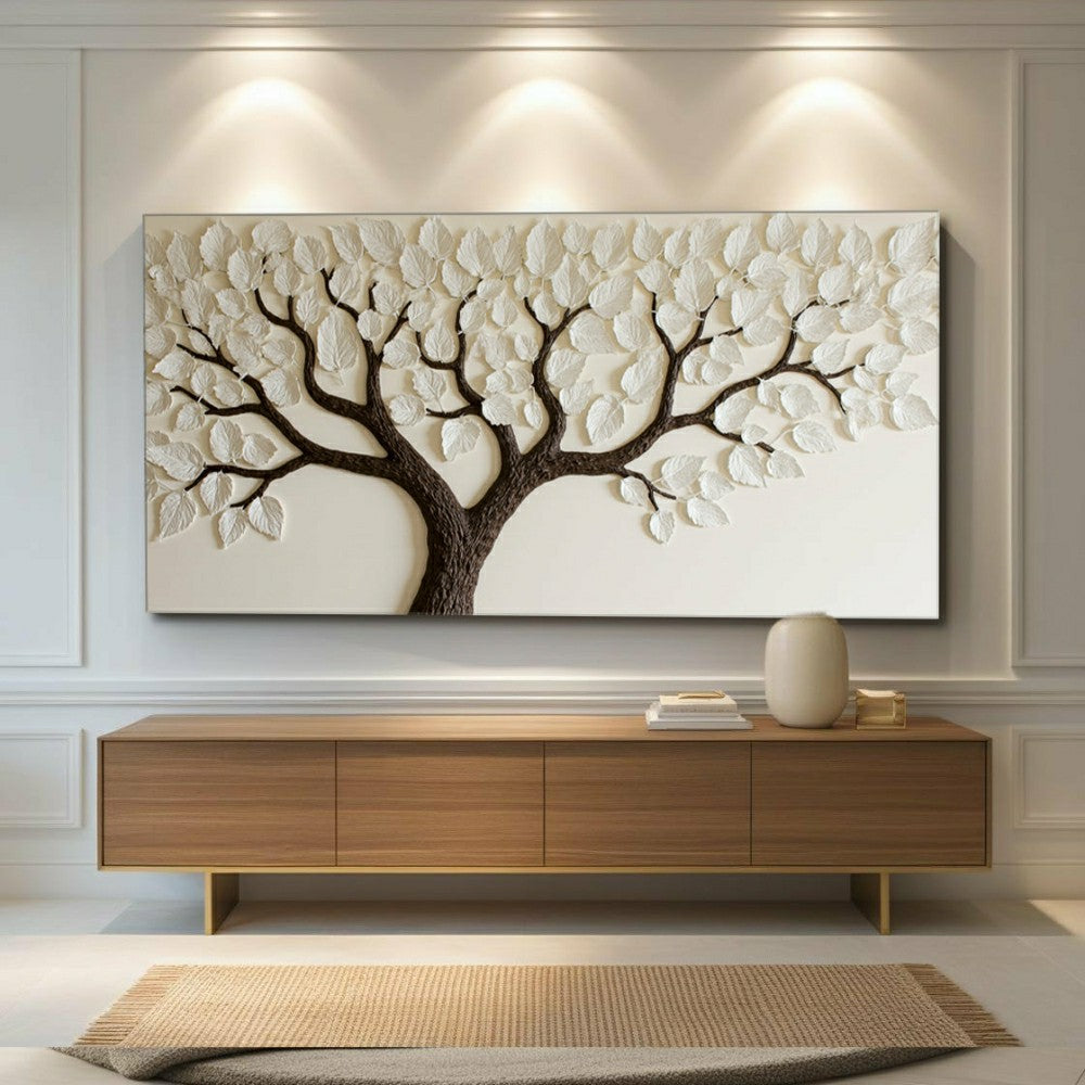 Plow & Hearth Ivory Canopy Tree Wall Art