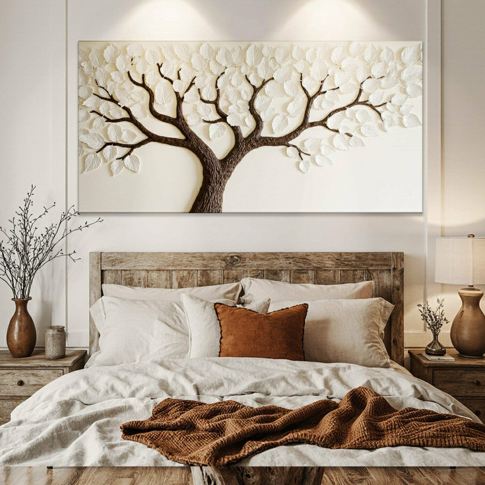 Plow & Hearth Ivory Canopy Tree Wall Art