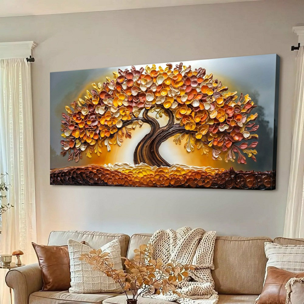 Plow & Hearth Golden Autumn Impasto Wall Art