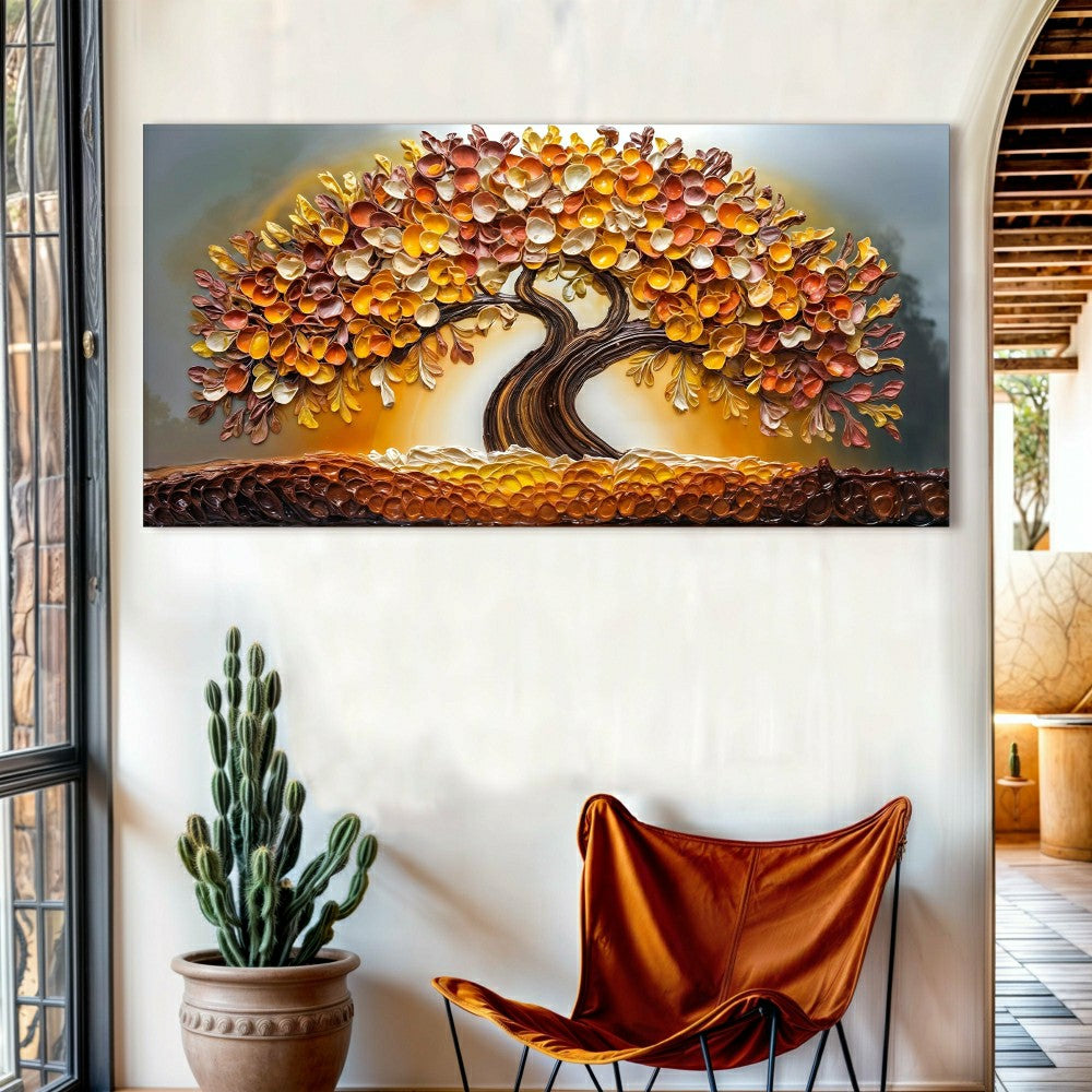 Plow & Hearth Golden Autumn Impasto Wall Art
