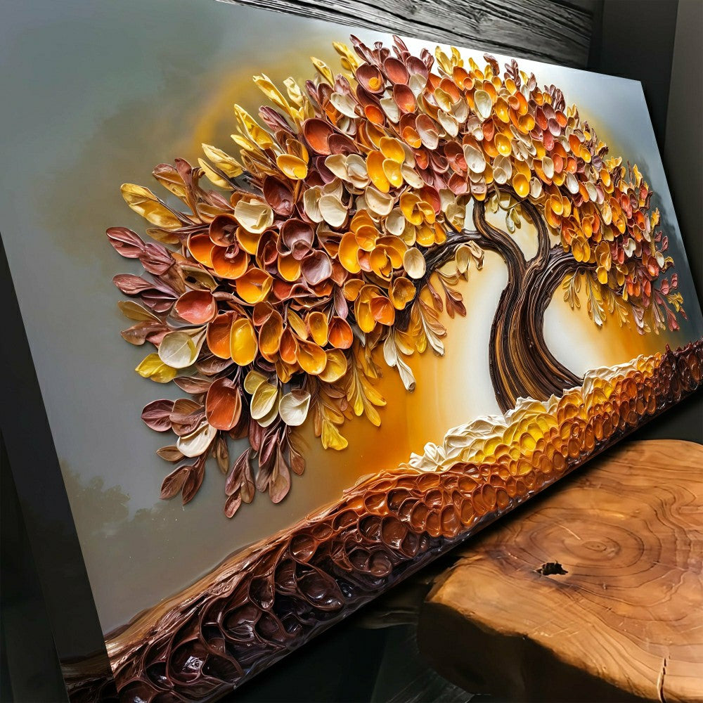 Plow & Hearth Golden Autumn Impasto Wall Art