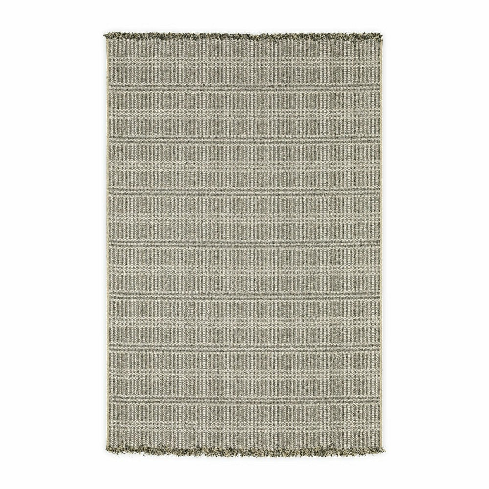 Plow & Hearth Indoor/Outdoor Huntington Stripe Polypropylene Rug, 5'3" x 7'3"