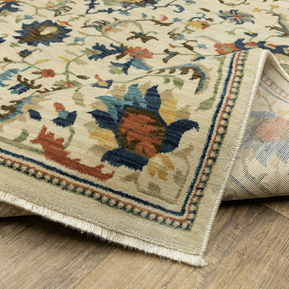 Plow & Hearth Indoor/Outdoor Clover Hill Border Polypropylene Rug, 7'10" x 10'10"