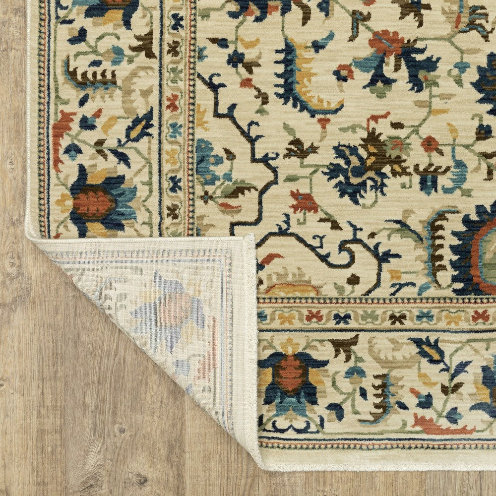 Plow & Hearth Indoor/Outdoor Clover Hill Border Polypropylene Rug, 5'3" x 7'6"