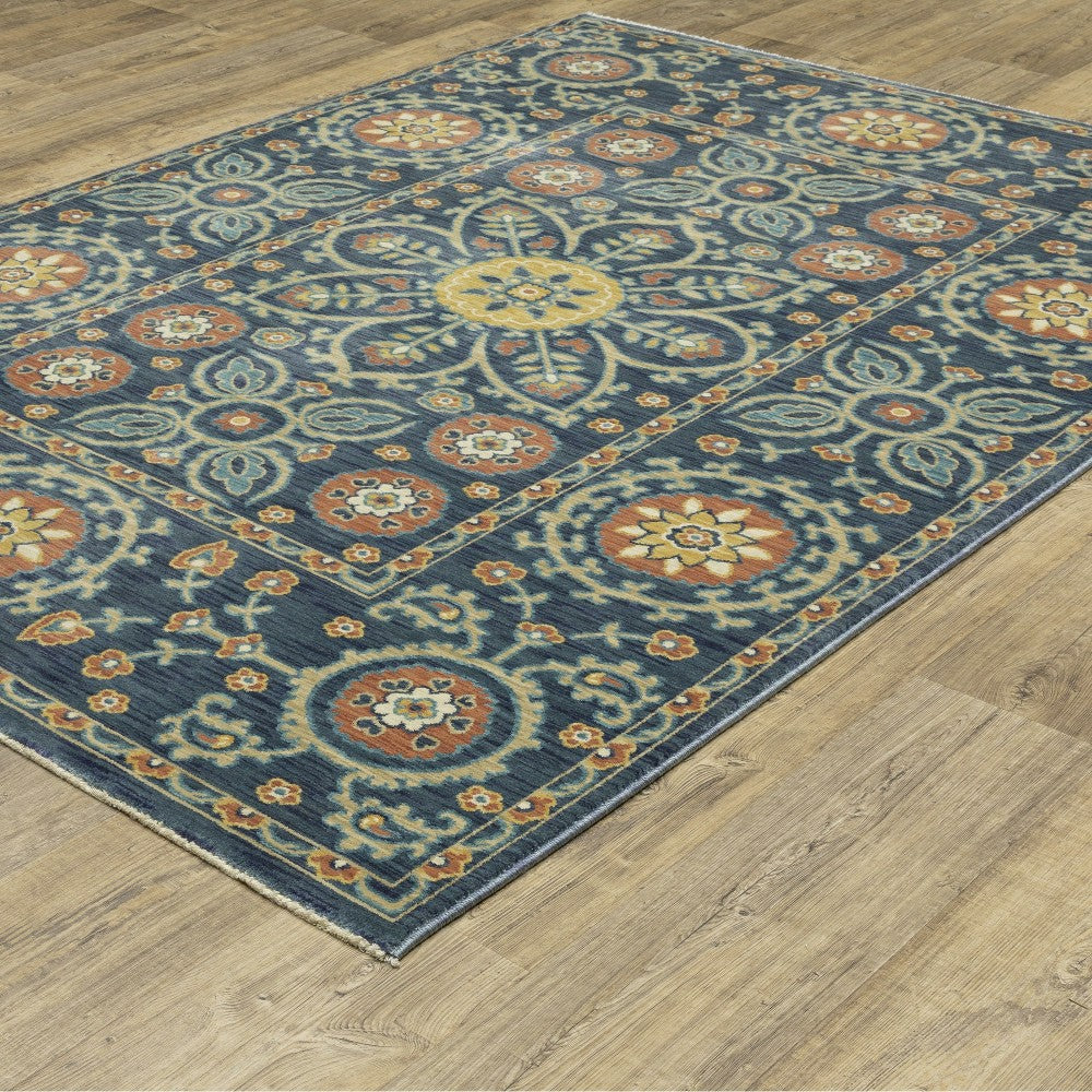 Plow & Hearth Indoor/Outdoor Clover Hill Border Polypropylene Rug, 3'3" x 5'