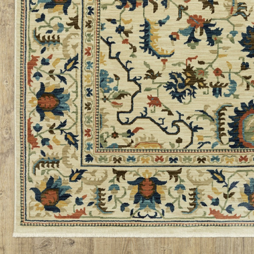 Plow & Hearth Indoor/Outdoor Clover Hill Border Polypropylene Rug, 3'3" x 5'