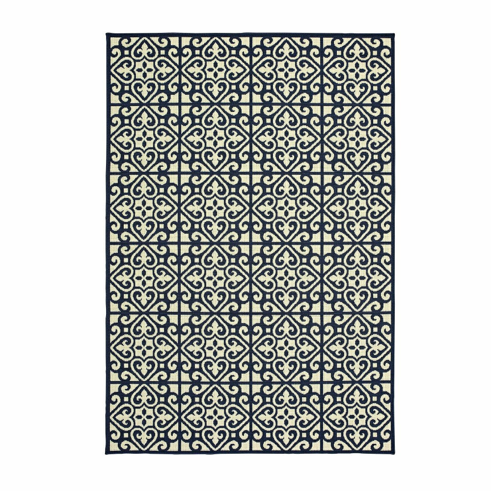 Plow & Hearth Marston Trellis Indoor/Outdoor Area Rug, 6' x 9'