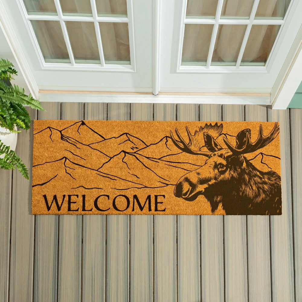 Plow & Hearth EG Studio Northwoods Line-Art Style PNW Animal Icons Coir Mat (60x24)