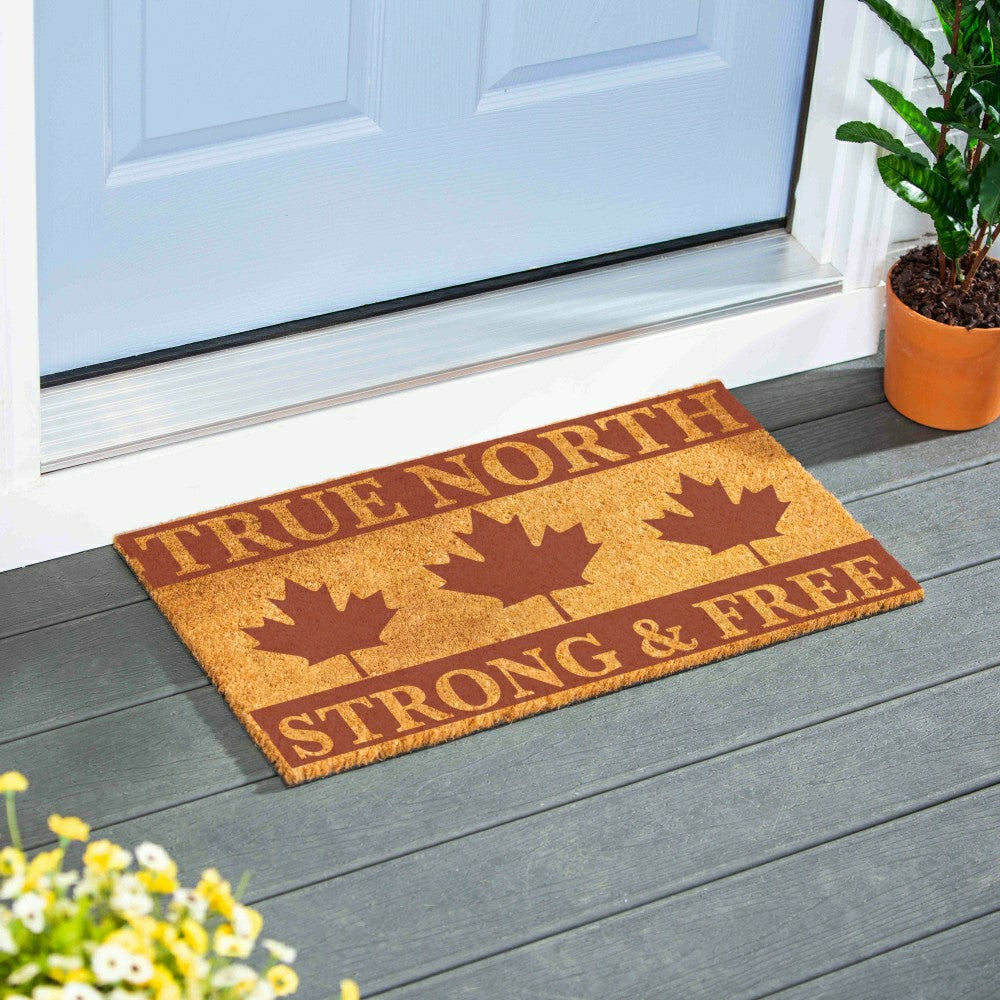 Plow & Hearth EG Studio Northwoods Line-Art Style PNW Animal Icons Coir Mat (28x16)