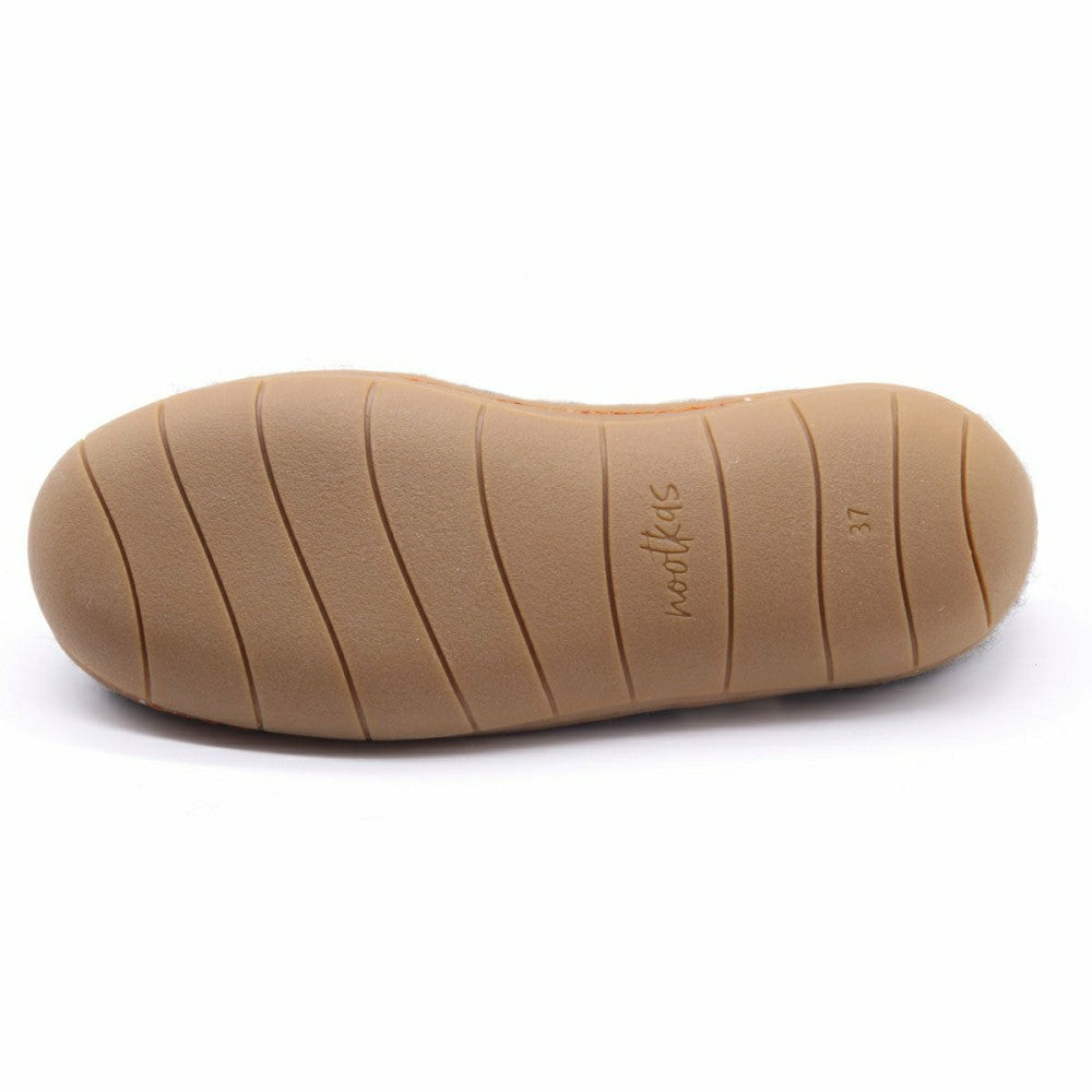 Plow & Hearth Womens Victoria Wool House Shoe with Rubber Sole