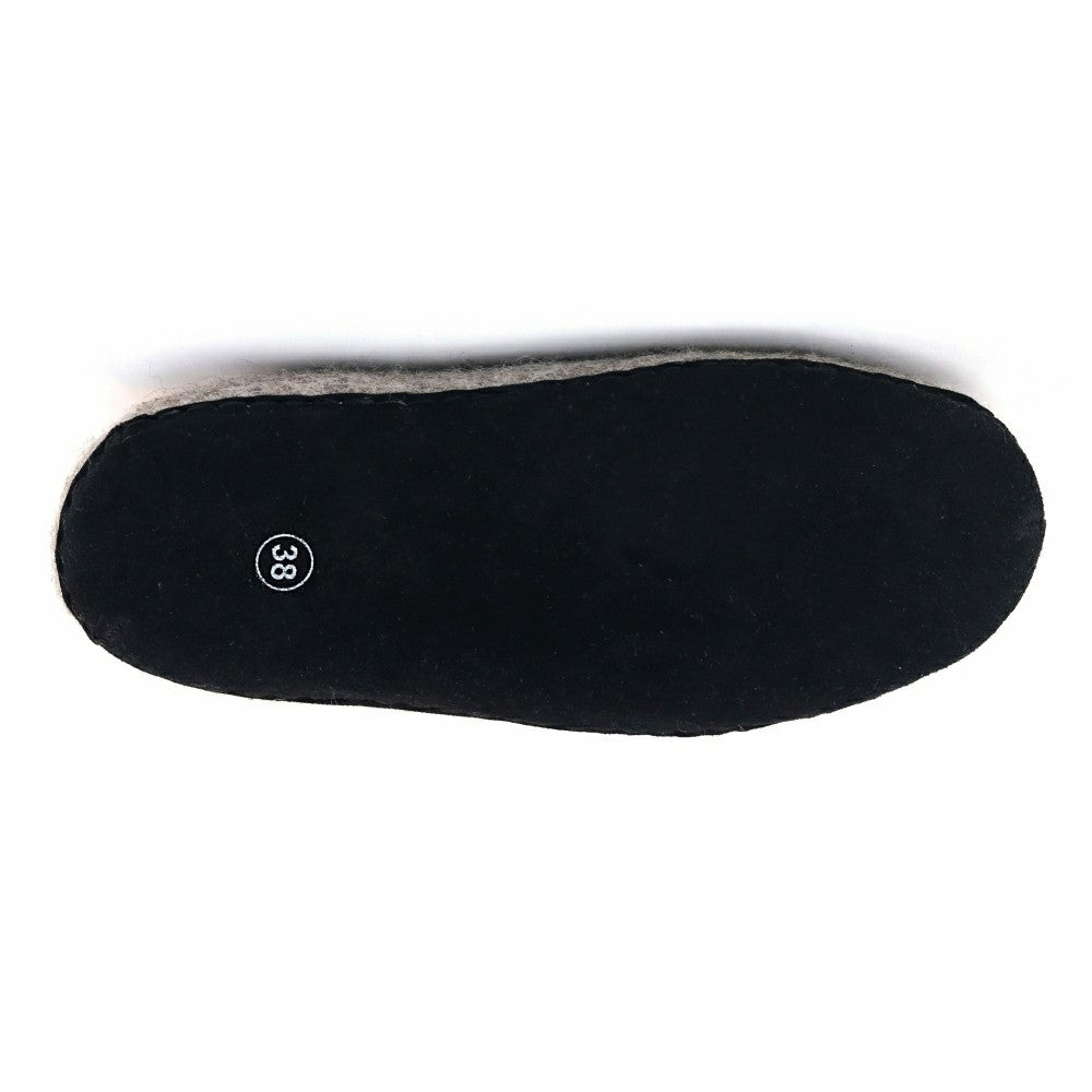 Plow & Hearth Womens Newport Noir Wool House Shoe