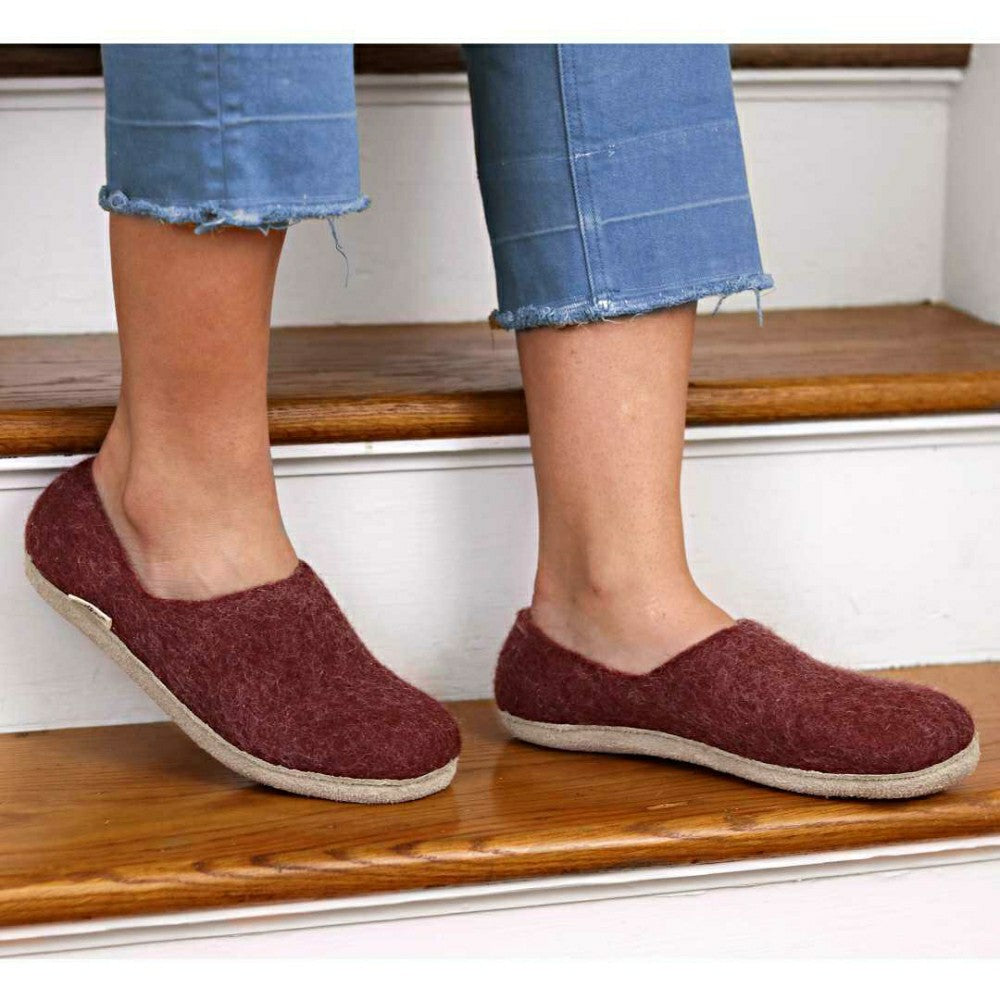 Plow & Hearth Womens Victoria Wool House Shoe