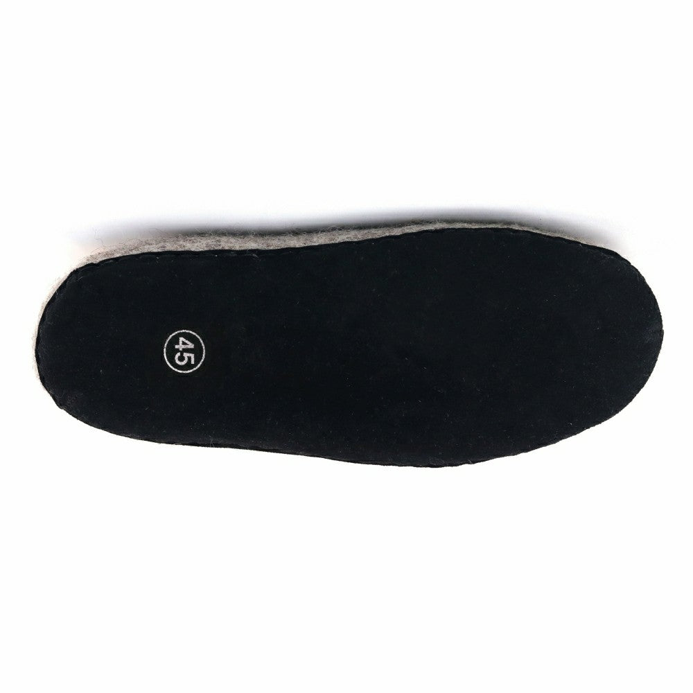 Plow & Hearth Mens Newport Noir Wool House Shoe