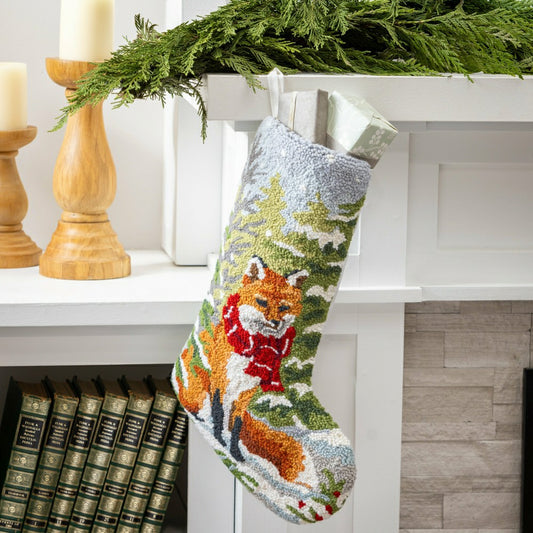 Plow & Hearth Snow Fox Hook Stocking