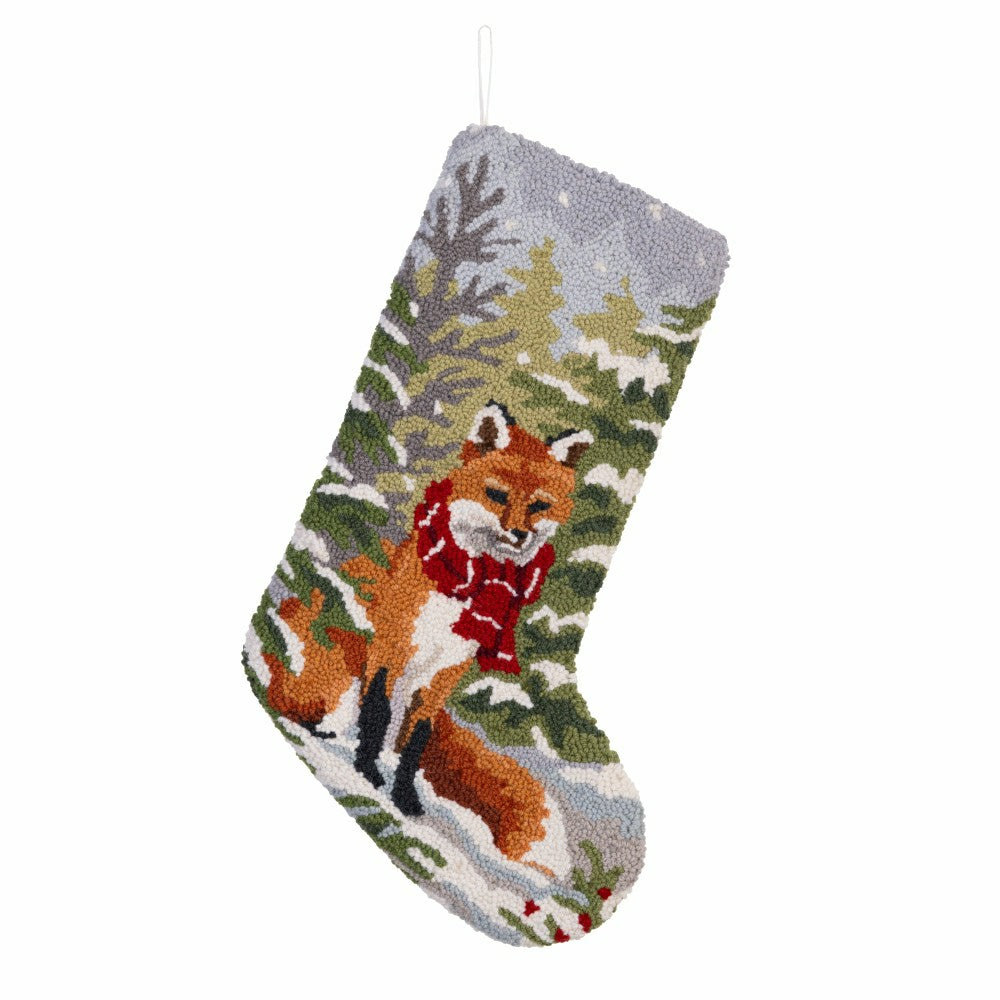 Plow & Hearth Snow Fox Hook Stocking