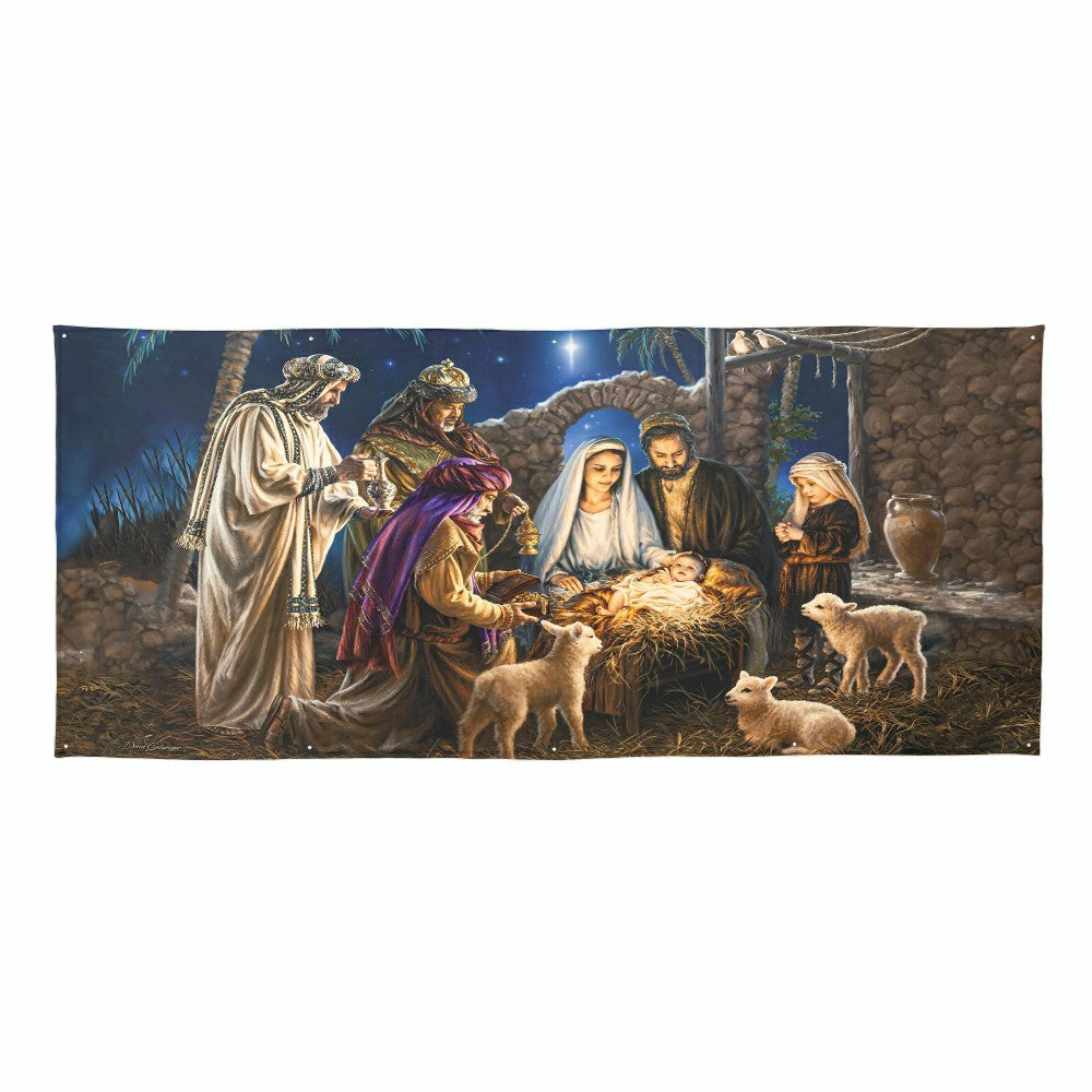 Plow & Hearth The Savior Is Born Premium Double Garage Door Cover