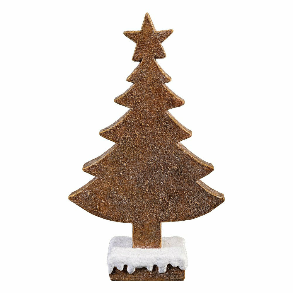 Plow & Hearth Sugar & Stripes Bright Table Décor Resin Gingerbread Tree, Set of 2