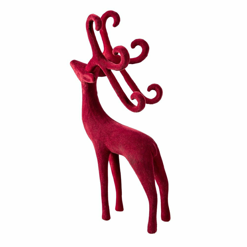 Plow & Hearth Joyful Traditions Table Decor Flocked Deer, Asst of 2