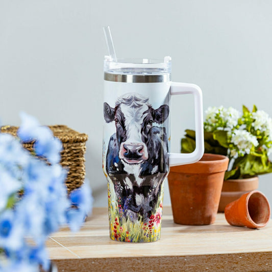 Plow & Hearth Hillside Pasture Tumbler Canyon Cup Double Wall Stainless Steel, Farm
