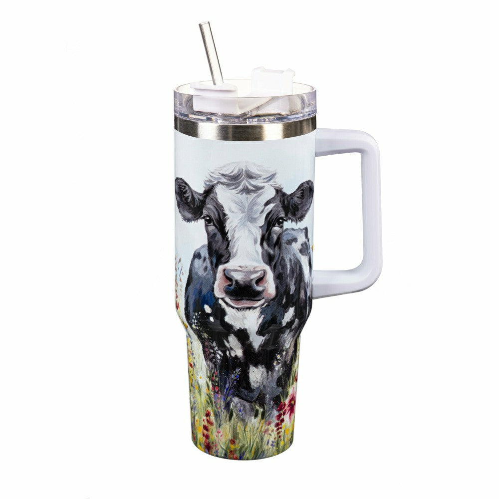 Plow & Hearth Hillside Pasture Tumbler Canyon Cup Double Wall Stainless Steel, Farm
