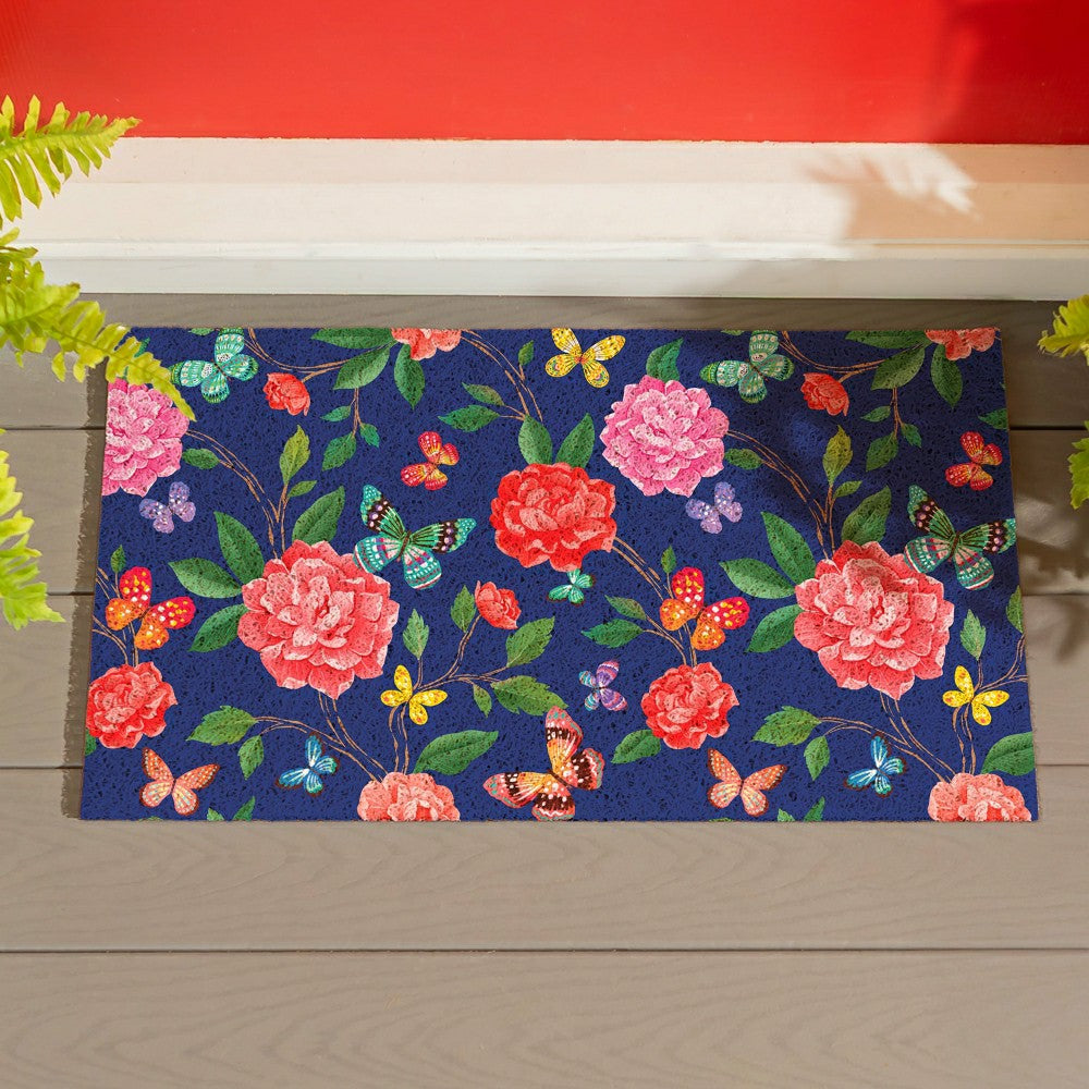 Plow & Hearth EG Studio Home Coordinates Roses PVC Mat, 28x16