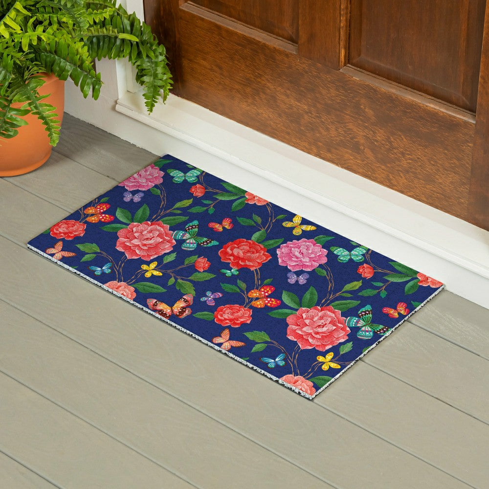 Plow & Hearth EG Studio Home Coordinates Roses PVC Mat, 28x16