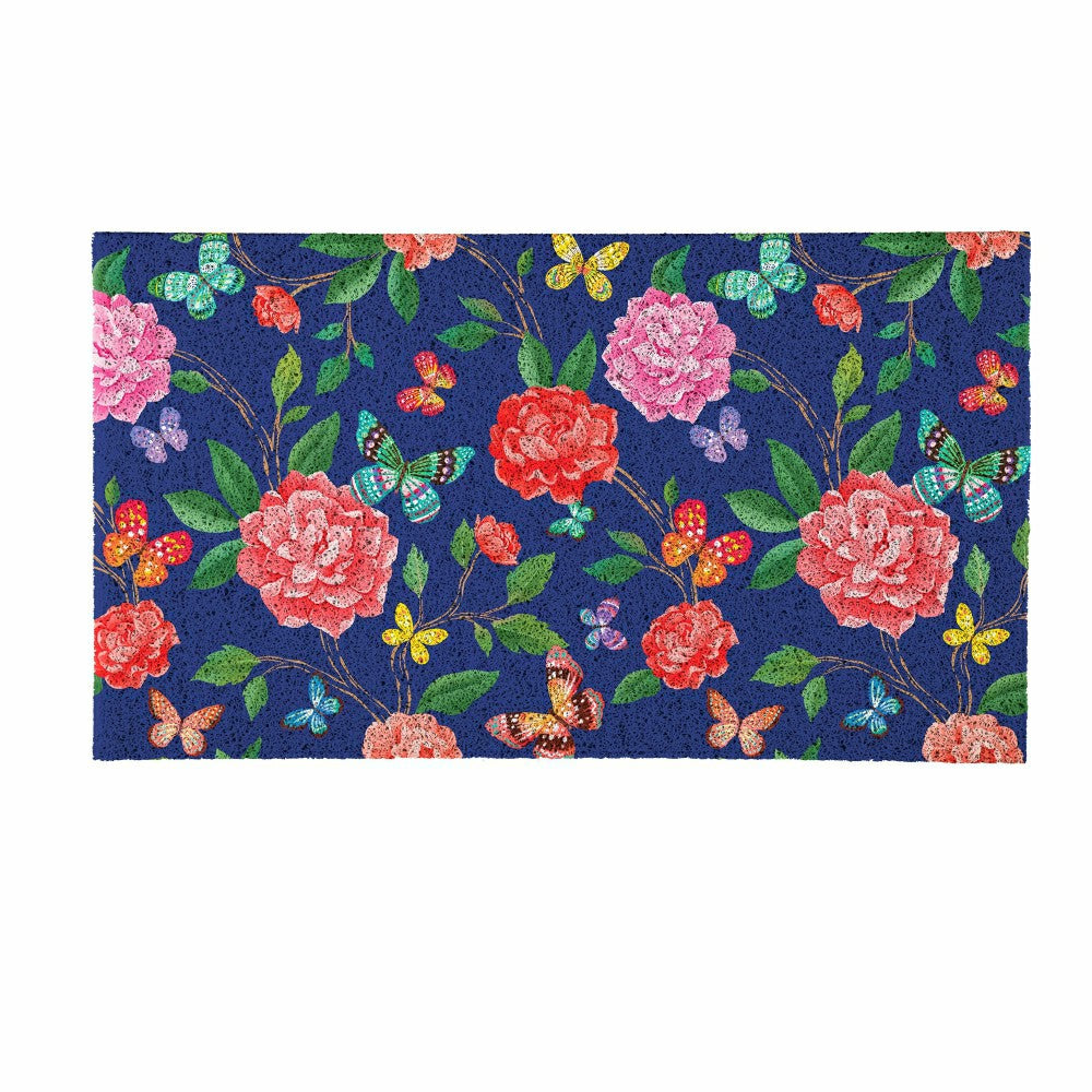Plow & Hearth EG Studio Home Coordinates Roses PVC Mat, 28x16