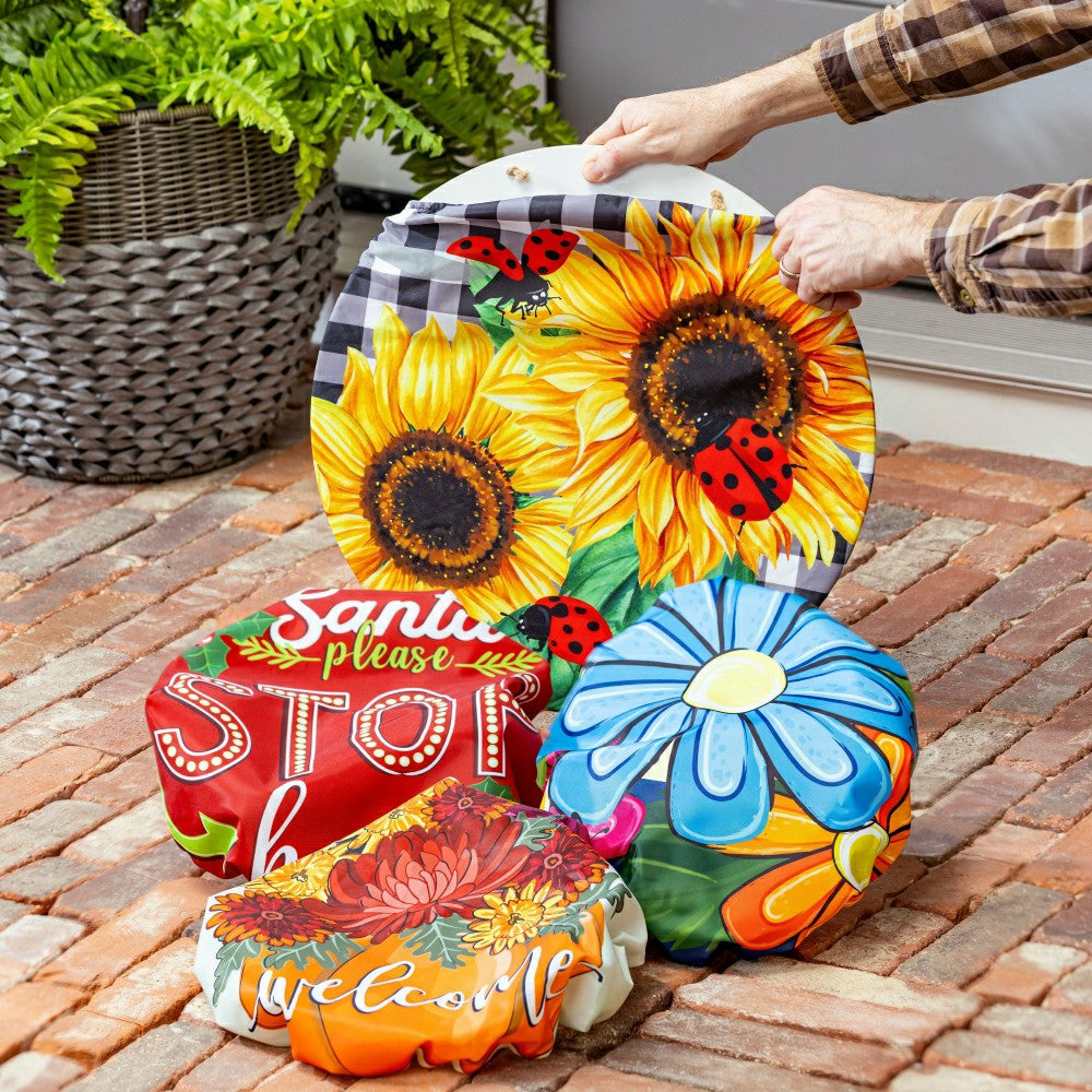 Plow & Hearth Vibrant Blooms and Holiday Cheer, 4-Season Interchangeable Door Decor