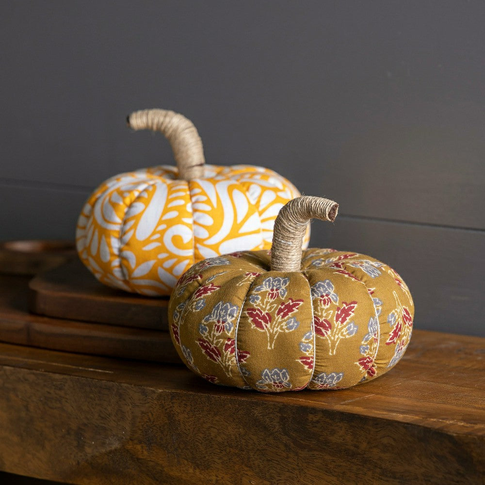 Plow & Hearth Recycled Sari Pumpkin, Set of 2