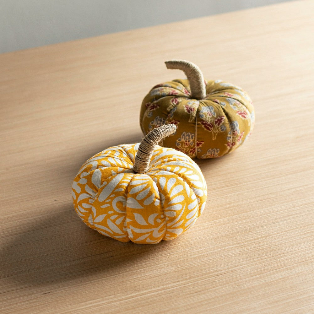 Plow & Hearth Recycled Sari Pumpkin, Set of 2