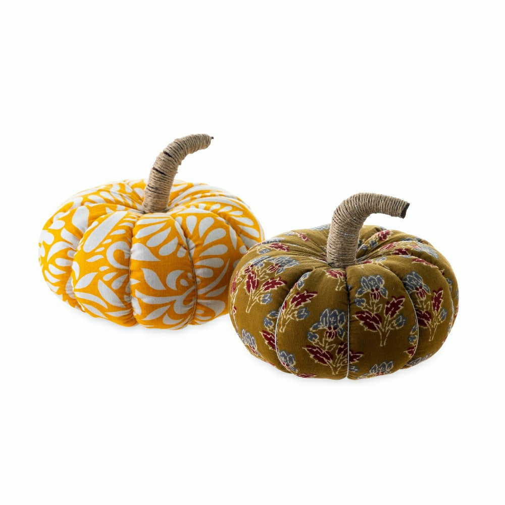 Plow & Hearth Recycled Sari Pumpkin, Set of 2