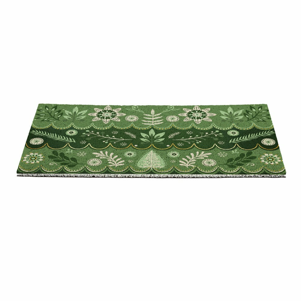 Plow & Hearth Shades of Green Scandi PVC Trapper Mat, 28"x16"