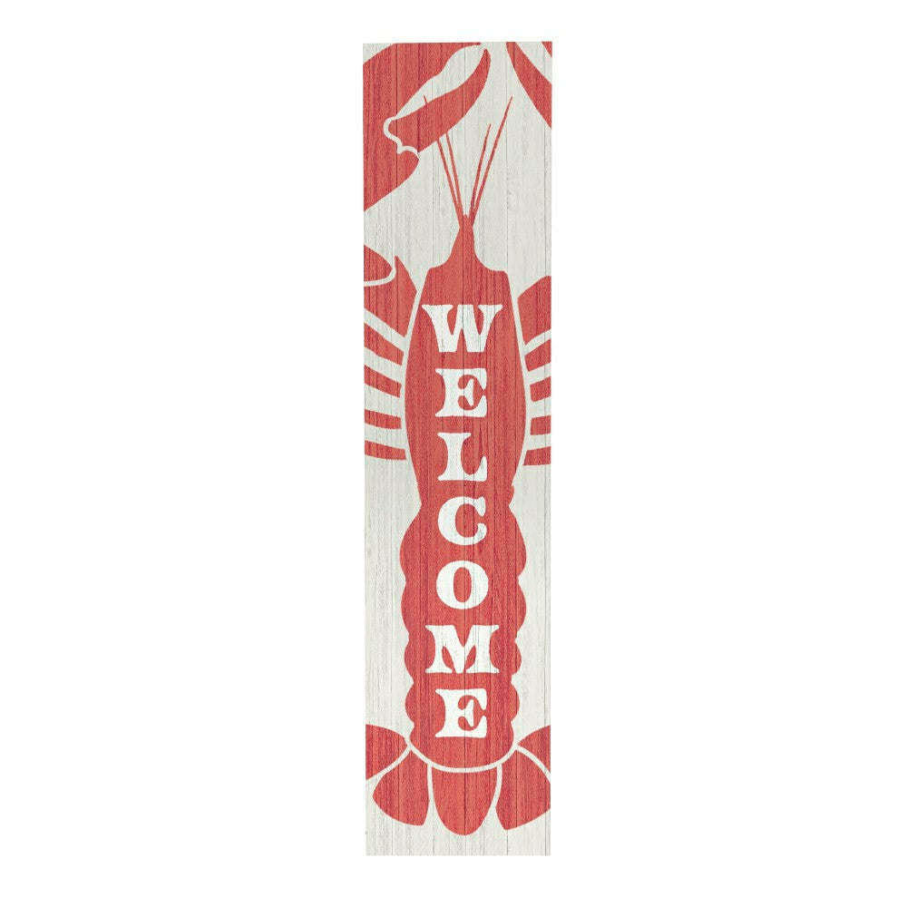 Plow & Hearth Coastal Porch Leaner Welcome Lobster 46" H