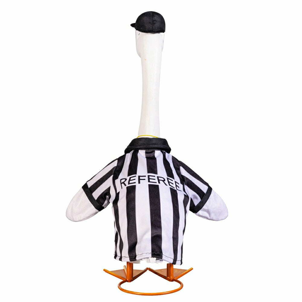 Plow & Hearth Giddy The Goose, Metal Porch Statue With Referee Outfit, 21"H