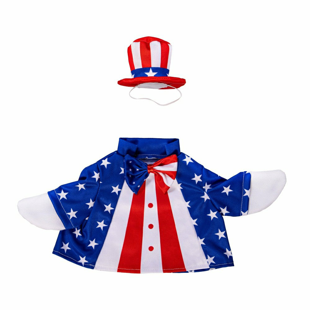 Plow & Hearth Giddy The Goose, Metal Porch Statue With Patriotic Boy Outfit, 21"H