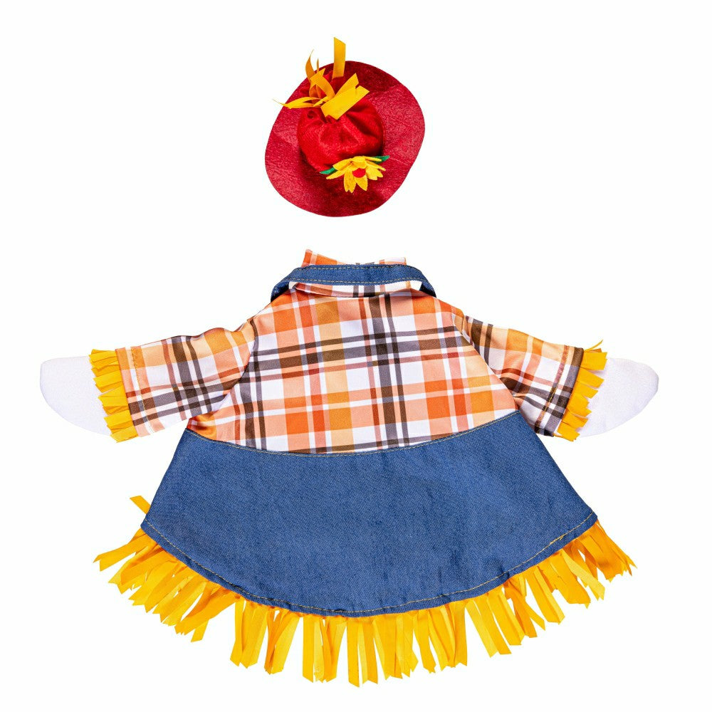 Plow & Hearth Giddy The Goose, Metal Porch Statue With Scarecrow Outfit, 21"H