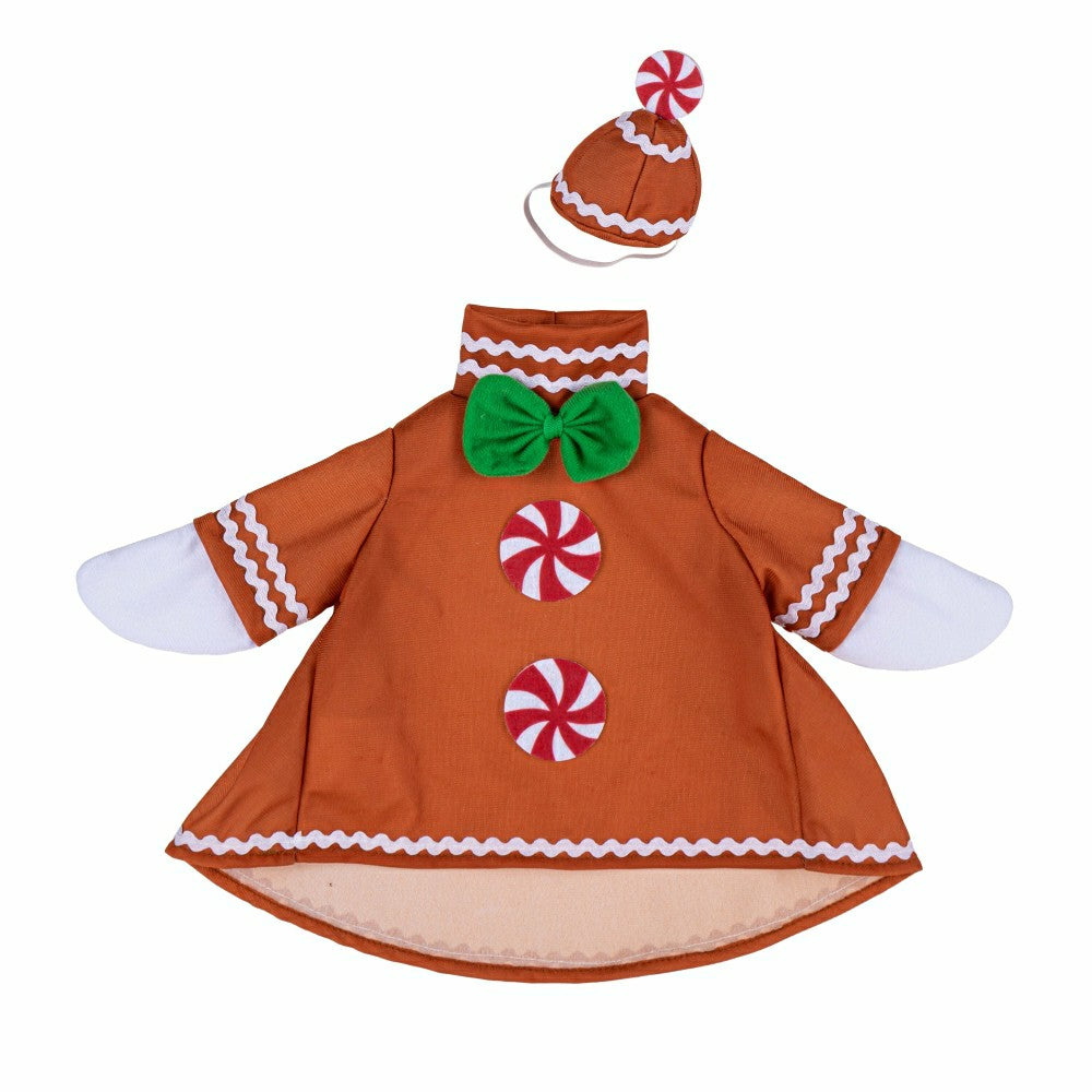 Plow & Hearth Giddy The Goose, Metal Porch Statue With Gingerbread Man Outfit, 21"H