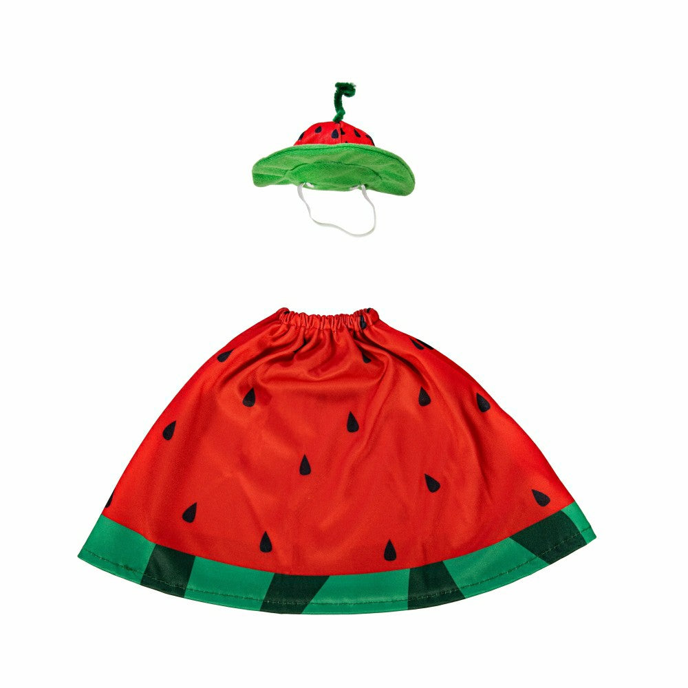 Plow & Hearth Giddy The Goose, Metal Porch Statue With Watermelon Outfit, 21"H